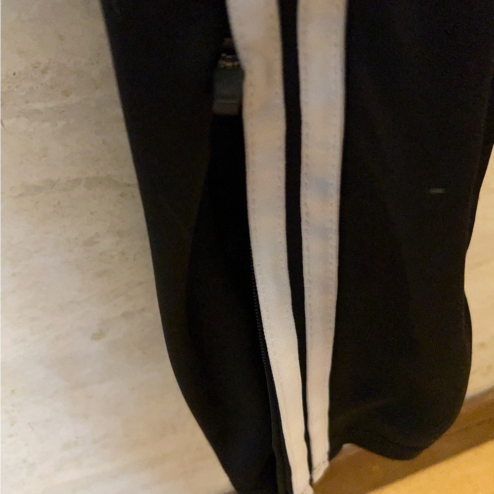 NWT- Carol Vee Black Track Pants with White Stripes - Picture 3 of 9